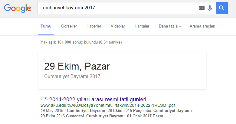 Önemli Tarihler Sorgusu